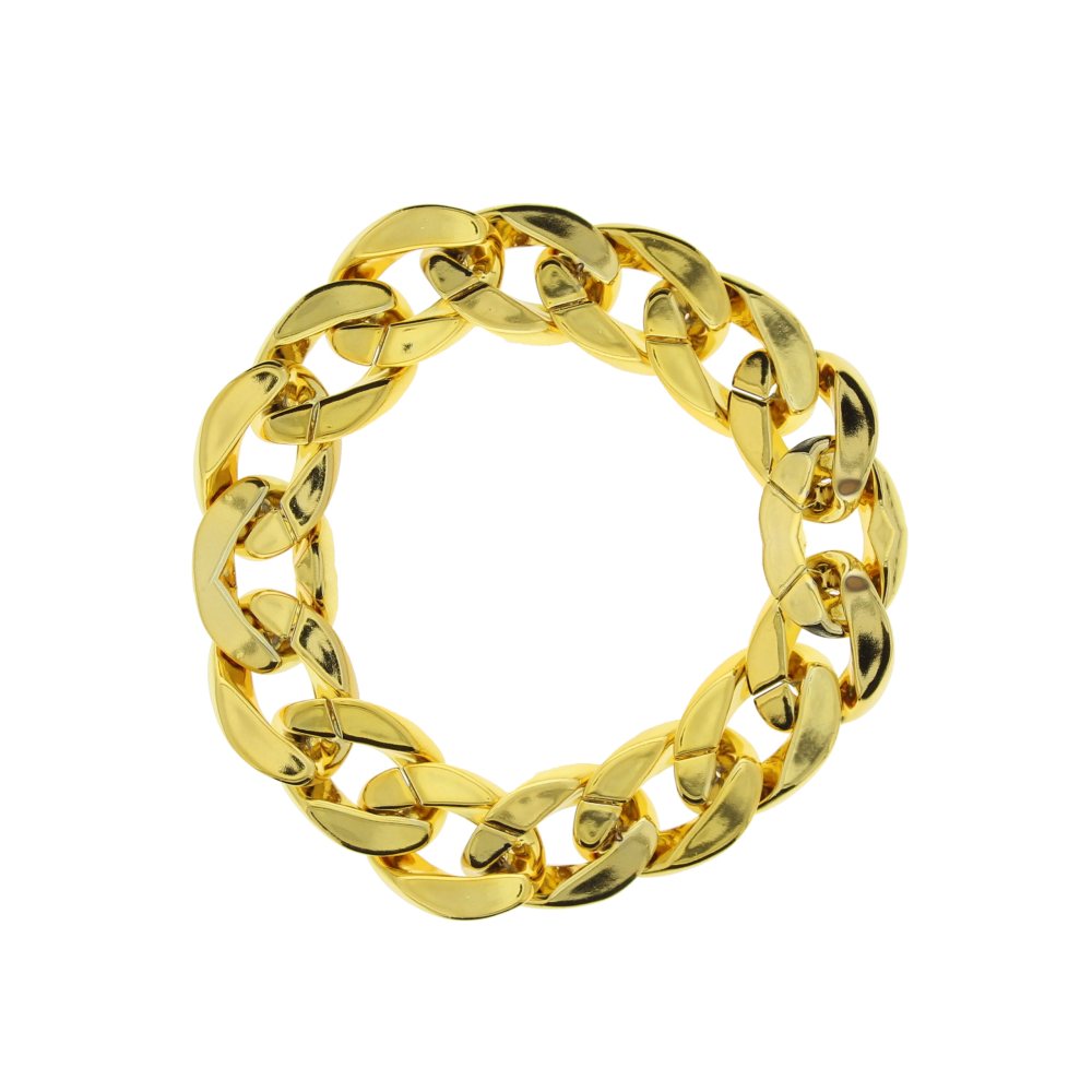 Zac's Alter Ego - Gangster Thick Gold Chain Costume Bracelet - Gold coloured